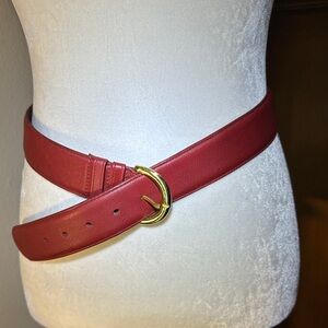 Elegant Red Leather Belt by Coach